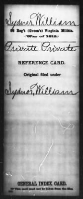 Thumbnail for William > Sydner, William (Pvt)