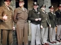 Thumbnail for Generals Anton; Eisenhower; Carl_Spaatz; Jimmy Doolittle, CO 8th Air Force; Gen. William Kepner, CO, 8th AF Fighter Command, Col. Don Blakeslee. Debden, April 1944.JPG