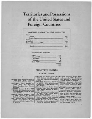 Territories of the United States and Foreign Countries