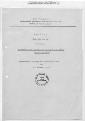 Thumbnail for Claims and Restitution Reports on Property Administered by the Military Government in Upper Austria > Sensenwerk Carl Schröckenfux OHG: Monthly Reports