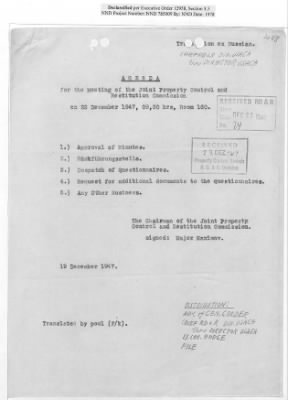 Thumbnail for General Correspondence Files > Joint Property Control And Restitution Commission (1946-1947)