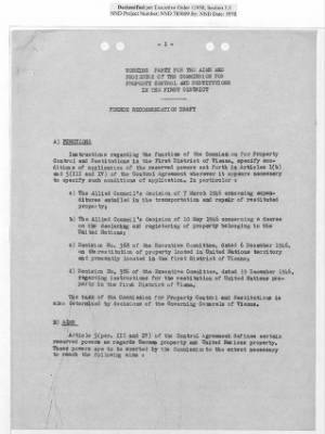 Thumbnail for General Correspondence Files > Joint Property Control And Restitution Commission: Control Agreement And Working Party Reports