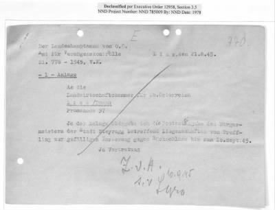 Records Relating to Property Claims and the Administration of Property > Moveable Properties : General File ( August 1945)