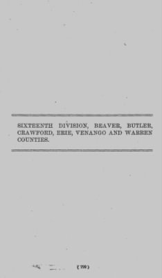 Thumbnail for Volume VII > Sixteenth Division, Beaver, Butler, Crawford, Erie, Venango and Warren Counties