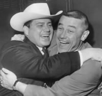 Thumbnail for 1Bud Adams, left, and Coach Wally Lemm after the Houston Oilers won the 1961 American Football League championship..jpg