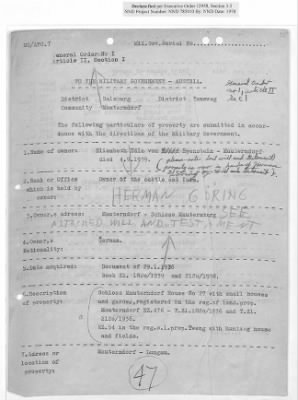 Thumbnail for Claims and Restitution Reports on Property Administered by the Military Government in Salzburg > S3 1008 Ta Hermann Göring (Schloss Mauterndorf) (N D; 1945-1946)