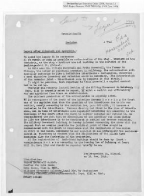 Thumbnail for Claims and Restitution Reports on Property Administered by the Military Government in Salzburg > S3 1008 Ta Hermann Göring (Schloss Mauterndorf) (1947-1948)