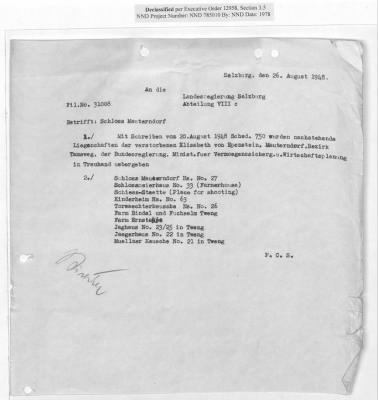 Thumbnail for Claims and Restitution Reports on Property Administered by the Military Government in Salzburg > S3 1008 Ta Hermann Göring (Schloss Mauterndorf) (1947-1948)