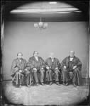 Salmon P. Chase, Chief Justice, U.S., Hon. Nathan Clafford, Maine., Hon. Samuel F. Miller, U.S. Supreme Court., Judge Samuel Nelson.jpg