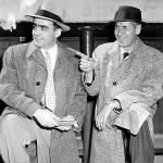 Chicago Tribune Jerome Holtzman, left, and John C. Hoffman at Opening Day at Wrigley Field in 1957..jpg