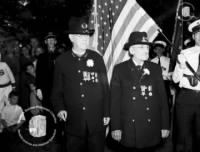 Thumbnail for 1937 GAR Commander Walter S. Bunker and Vice Commander William Winsor was taken by Stanley Bauman at 1937 Memorial Day Exercises in Brockton. The two men were the last two remaining Brockton Civil War Veterans..jpg