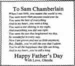 Thumbnail for Sam Chamberlain 1982 Poem by Glenda.JPG