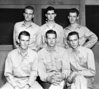 Back row, l-r Lt. John M. Searles, Lt. Thomas E. Kendall, Lt. Charles E. Tilden. Front row, l-r Lt. Robert L. Searles, Lt. Henry S. Taylor, Lt. Leonard A. Nikoloric..jpg