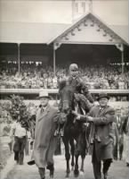 Thumbnail for Bill Hartack entered the winner's circle aboard Iron Liege after the 1957.jpg