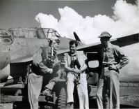 Thumbnail for George H. Gay, Jr., CDR Weldon L. Hamilton (Air Group 11 CO) and LCDR Frederick L. Ashworth (Torpedo Squadron 11 CO) on Guadalcanal, 1943..jpg