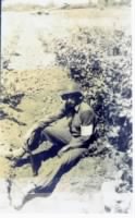 Edward Short diggin in in a S France vineyard.  Getting a few shells as the picture was taken on D-Day.JPG