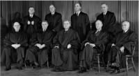 The Supreme Court in 1943. From left, seated- Stanley Reed, Owen Roberts, Chief Justice Harlan Stone, Hugo Black and Felix Frankfurter; standing- Robert Jackson, William O. Douglas, Frank Murphy and Wiley Rutledge..jpg