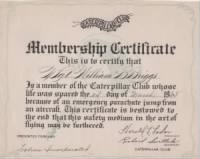 Thumbnail for Document:  1945, William Briggs certificate, Caterpillar club