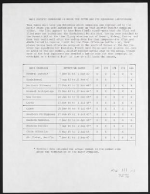 Thumbnail for Mission Reports > Pacific Campaign List, 307th Bomb Group, 7 Dec 1941