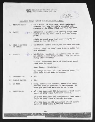 Thumbnail for Mission Reports > 14 Jun 1945, Narrative Combat Report, 424th Bomb Squad