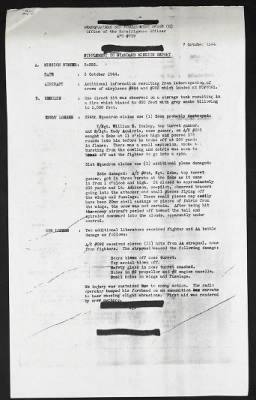 Thumbnail for Mission Reports > Supplemental Mission Report, 5th Bomb Group, 7 Oct 1944