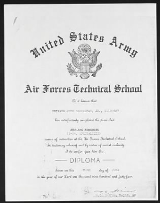 Thumbnail for Service Records > Air Forces Technical School, John Horoschak