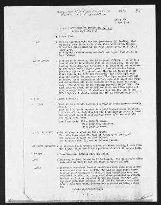 Thumbnail for Mission Reports > Consolidated Mission Report, Headquarters, 1 Jun 1944