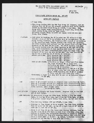 Thumbnail for Mission Reports > Consolidated Mission Report, Headquarters, 9 Jun 1944