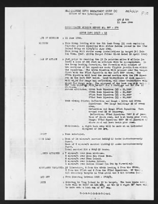 Thumbnail for Mission Reports > 11 Jun 1944, Consolidated Mission Report, Headquarters