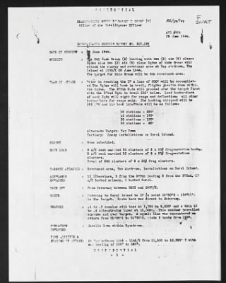 Thumbnail for Mission Reports > Consolidated Mission Report, Headquarters, 25 Jun 1944