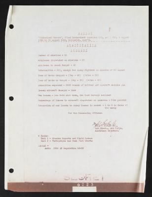 Thumbnail for Mission Reports > Quantitative Summary, 372nd Bomb Squad, 1 Aug 1944