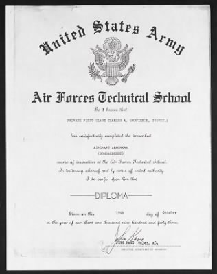 Thumbnail for Service Records > Air Forces Technical School, Charles A Godfirnon