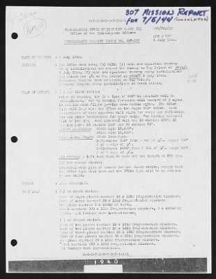 Thumbnail for Mission Reports > Consolidated Mission Report, Headquarters, 5 Jul 1944