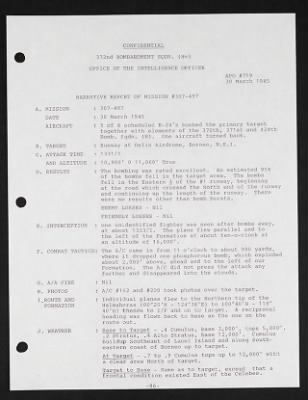 Thumbnail for Mission Reports > Narrative Combat Report, 372nd Bomb Squad, 30 Mar 1945