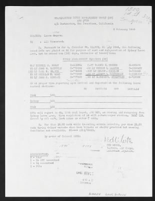 Thumbnail for Unit Records > 5 Feb 1945, Leave Orders, Headquarters