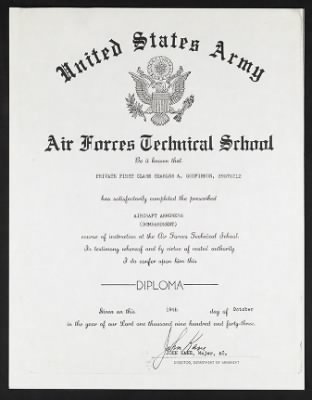 Thumbnail for Service Records > Air Forces Technical School, Charles A Godfirnon