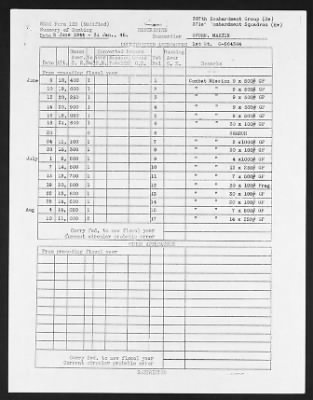 Thumbnail for Mission Reports > Summary of Bombing, 371st Bomb Squad, 5 Jun 1944