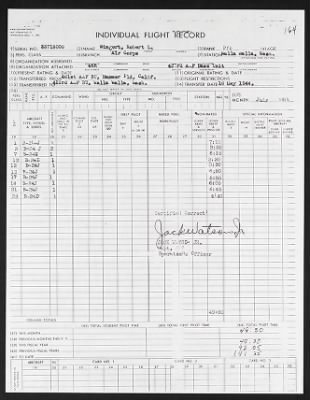 Thumbnail for Flight Records > Individual Flight Records, Robert L Wingert