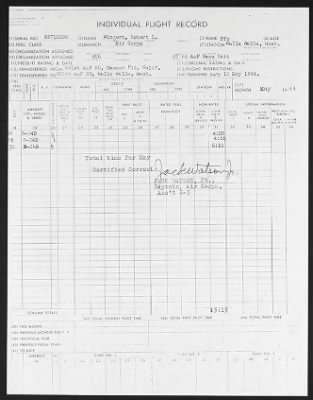 Thumbnail for Flight Records > Individual Flight Records, Robert L Wingert