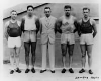 Thumbnail for Glenn Cunningham, Wilson Buster Charles (Haskell), Coach Brutus Hamilton, Jim Bausch, and Clyde Coffman..jpg