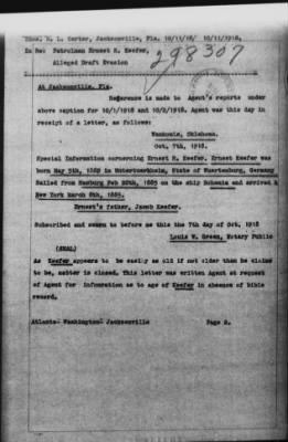 Old German Files, 1909-21 > Patrolman Ernest R. Keefer (#298307)