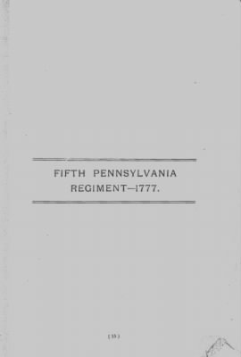 Thumbnail for Volume III > Fifth Pennsylvania Regiment-1777.