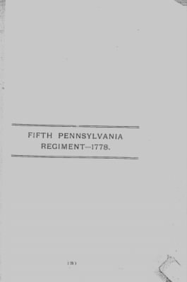 Thumbnail for Volume III > Fifth Pennsylvania Regiment-1778.