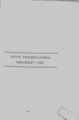 Volume III > Fifth Pennsylvania Regiment-1781.