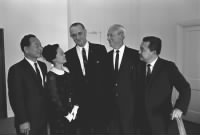 Thumbnail for Hawaii Dens and LBJ-Congr. Spark Matsunaga, Congr. Patsy Mink, Pres. Johnson, Gov. John Burns, Sen. Daniel Inouye.jpg