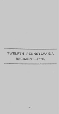 Thumbnail for Volume III > Continental Line. Twelfth Pennsylvania. October 1, 1776-July 1, 1778.