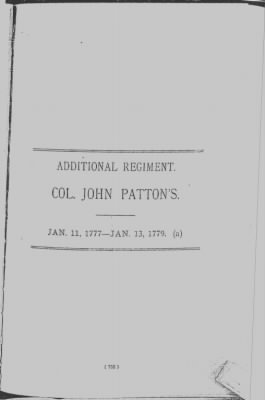 Volume III > Additional Regiment. Col. Thomas Hartley's. Jan. 11, 1777-Jan. 13, 1779.