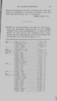 Volume III > Pennsylvanians in Col. Hazen's Regiment, "Congress' Own." 1776-1783.