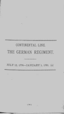 Thumbnail for Volume III > Continental Line. The German Regiment. July 12, 1776-January 1, 1781.