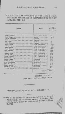 Thumbnail for Volume III > Continental Line. Fourth Regiment of Artillery. Feb. 6, 177-Nov. 3, 1783.